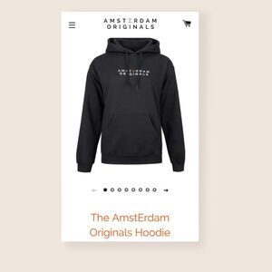 🖤 LARGE AmstErdam ORIGINALS HOODIE E-ORANGE SOUVENIR SWEATSHIRT NETHERLANDS